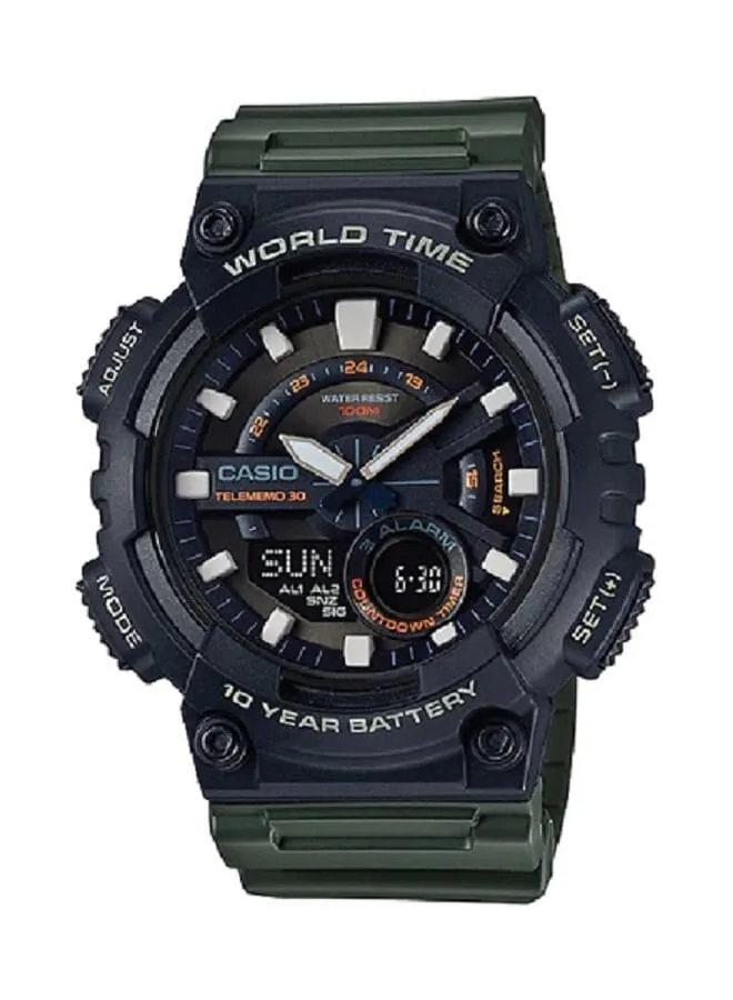 CASIO Resin Analog+Digital Wrist Watch AEQ-110W-3AVDF
