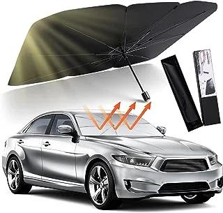 car sun shade umbrella for windshield,foldable sunshades umbrella for car front windshield Blocks UV Rays heat，Sun Visor Protector Keep Vehicle Cool and Protects Auto Interior (125 * 65cm)