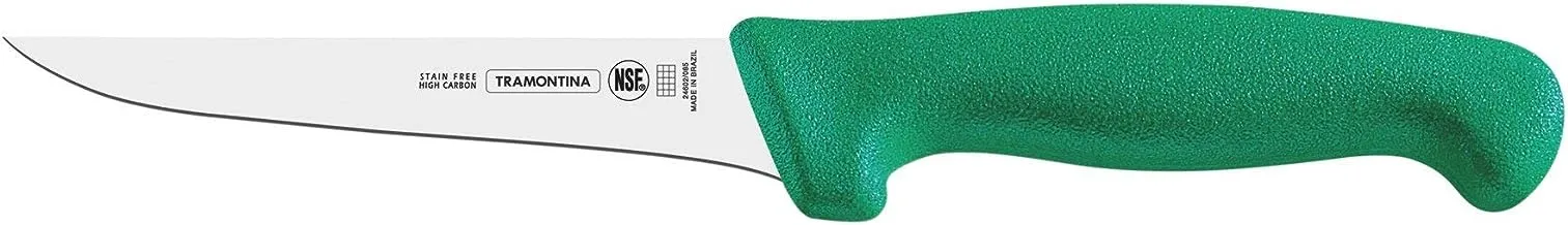 Tramontina Professional 5 Inches Boning Knife with Stainless Steel Blade and Green Polypropylene Handle with Antimicrobial Protection