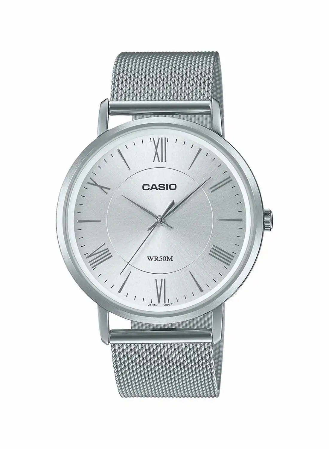 CASIO Analog Round Waterproof Wrist Watch With Stainless Steel MTP-B110M-7AVDF