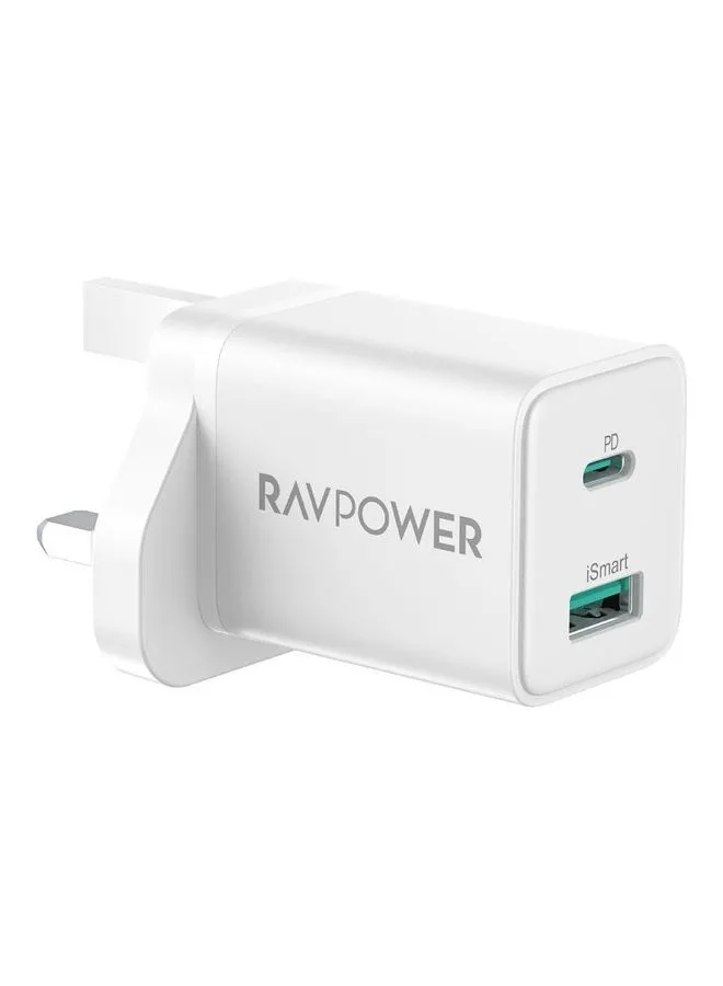 RAVPOWER Wall Charger 1A1C PD 20W White