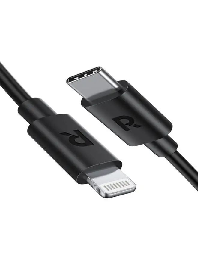 كابل RAVPOWER USB مع موصل Type-C إلى Lightning أسود