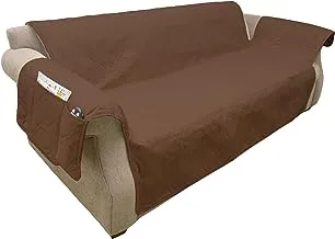 Pet Protector Furniture Covers - 100% Waterproof Couch Covers for Dogs or Cats – 3-Cushion Pet Sofa Cover with Non-Slip Straps by PETMAKER (Brown)