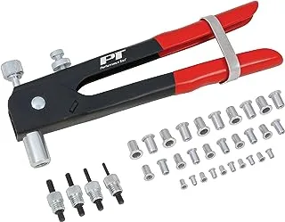 Performance Tool W2006 SAE Rivet Nut Kit Set, Riveter Tool, Rivet Nut Gun, Thread Hand Riveter, Rivet Gun, Riveting Tools with 45pc, Metric Rivet Nuts Included -/32, 8-32, 10-24, 1/4-20