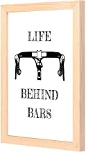 LOWHA life behind bars Wall Art with Pan Wood framed Ready to hang for home, bed room, office living room Home decor hand made wooden color 23 x 33cm By LOWHA