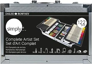Daler-Rowney Simply 122pcs Complete Artist Multi-Technique Paint Set, Assorted Colours & Art Products, Art Gift Idea, Ideal for Professional Artists & Students