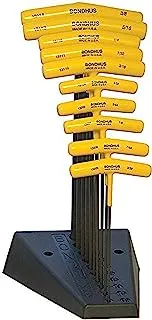 Bondhus - BTX10/S 13190 Set of 10 Balldriver and Hex T-handles with Stand, sizes 3/32-3/8-Inch