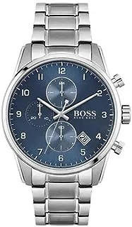 Boss Men's Quartz Watch with Stainless Steel Strap, Silver, 22 (Model: 1513784), silver, Quartz Watch