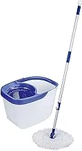 Neco Mop and Buckets Sets, Spin Mop and Bucket Set with Stainless Steel Handle & Microfiber Pad, 18L Mop and Bucket for Cleaning Floors Hardwood Laminate Tiles, Bucket with Mop for Cleaning