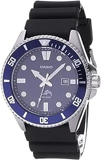 Casio Men's Diver Inspired Stainless Steel Quartz Resin Strap, Black, 25.6 Casual Watch (Model: MDV-106B-2AVCF)