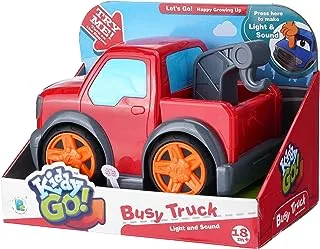 Kiddy Go Free Wheel Pickup Truck with Lights and Sound, Red, 19 cm Size