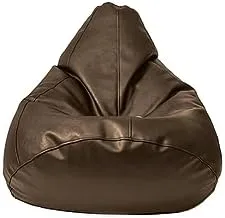 Wavy Torpedo Leather Bean Bag, Brown