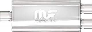 MagnaFlow 5in x 8in Oval Center / Dual Straight-through Performance كاتم صوت عادم بلون ساتان 12251