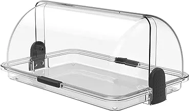 Biesse Bread and Cake Box with Double Open Sides Totally Transparent, Acrylic Food Storage Box, Cheese and Bread Box Storage Container, Countertop Bakery Display Case