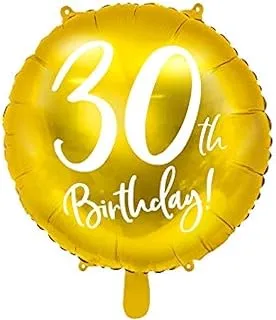 Party Deco 30th Birthday Foil Balloons, Gold