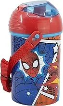 Stor Spiderman Arachnid Grid Pop Up Kids Water Bottle, Red 450 ml Capacity 74769
