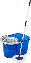 Neco Mop and Buckets Sets, Spin Mop and Bucket Set with Stainless Steel Handle & Microfiber Pad, 14L Mop and Bucket for Cleaning Floors Hardwood Laminate Tiles, Bucket with Mop for Cleaning