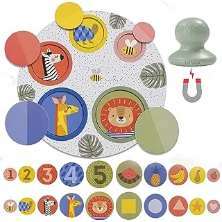 مجموعة هدايا Taf Toys TAF12885 Peek-A-Boo. 7 طرق تتضمن Magic Catcher و 5 مغناطيسات و 10 بطاقات فلاش مزدوجة الجوانب ولوحة لعب. مناسب للأولاد والبنات من عمر 18 شهرًا فما فوق