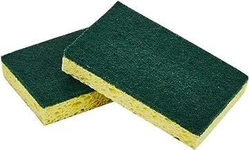 Neco Pack of 2 Dish Sponge for Kitchen, Dual Sided Scrub Sponge Heavy Duty, Non Scratch Sponges for Kitchen Dish Washing Sponges, Household Cleaning Scrubber, Bathroom Cleaning Sponges