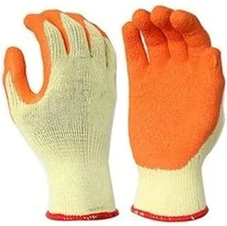Safe hand Cotton Gloves Latex Coated Orange