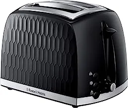 Russell Hobbs Honeycomb 2 Slice Toaster, Black