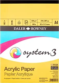 Daler Rowney System 3 Acrylic Pad White A4 GDAS3A4