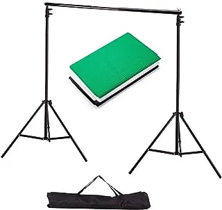 Beauenty for 2x2m Background Stand with 1.5x3m 3 Backdrops Green White Black Lighting Photography Kit