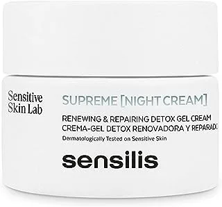 'Sensilis Supreme Night Cream Night Detox Renovating And Repairing For Dry And Normal Skin, 50 Ml Cream