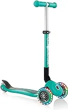 GLOBBER JUNIOR FOLDABLE LIGHTS: 3-wheel light-up scooters for toddlers (aged 2+) - EMERALD GREEN