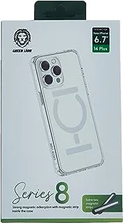 Green Lion Series 8 Transparent Case with Strong Magnetic Adsorption Strip for iPhone