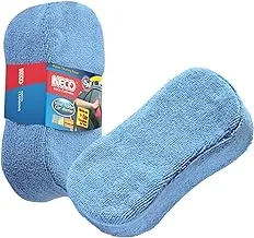 Neco Microfiber Applicator Pad, Microfiber Sponge, Car Wash Pads, Cleaning Pads, Cleaning Sponge Great for Applying Wax, Car washing Supplies, Sealants & Other Conditioners-Blue