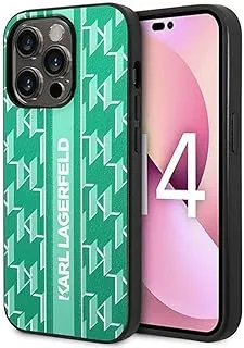 Karl Lagerfeld KLHCP14XPGKLSKN Hard Case for iPhone 14 Pro Max 6.7 Inch Green/Green Monogram Stripe