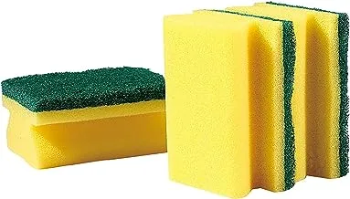 Neco Pack of 3 Sponges for Dishes, Multipurpose Kitchen Sponges, Scrub Sponge Protects Nails and Fingers, Sponge for Washing Dishes, Sponges for Cleaning Remove Tough Stains, Grease