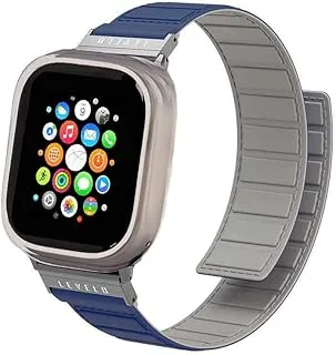 Levelo Magnet Roating Band Vogue Compatible With Apple Watch 45/44/42 - Blue/Gray