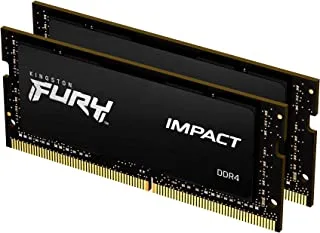 Kingston FURY Impact 32GB (2x16GB) 2666MT / s DDR4 CL16 مجموعة ذاكرة الكمبيوتر المحمول من 2 | إنتل XMP | ايه ام دي رايزن | التوصيل والتشغيل | استهلاك منخفض للطاقة | KF426S16IBK2 / 32.