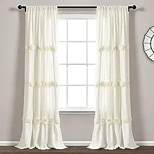 Lush Decor, Ivory Darla Window Curtain Single Panel, 84