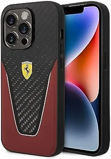 Ferrari Carbon & Leather Aperta Hard Case for iPhone 14 Pro - Red