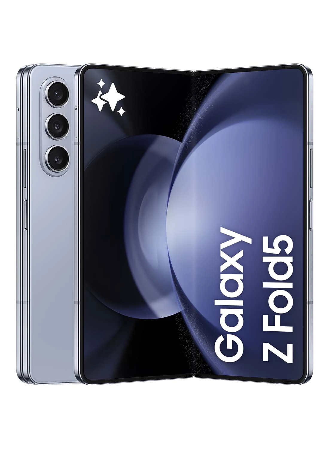 هاتف Samsung Galaxy Z Fold 5 ثنائي الشريحة باللون الأزرق الجليدي ، وذاكرة وصول عشوائي (RAM) سعة 12 جيجابايت ، وذاكرة 256 جيجابايت ، وشبكة 5G - إصدار الشرق الأوسط