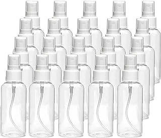 ECVV Plastic Spray Bottles,Plastic Spray Clear Empty Fine Mist Plastic Mini Travel Bottle Set Bottles Refillable Liquid Containers 30ml (1oz) (24PACK)