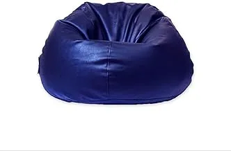 Wavy Comfy Leather Bean Bag, Medium, Blue