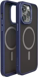 Levelo متوافق مع Magsafe Kayo جراب خلفي غير لامع واقي / مقاوم للصدمات / جراب كريستال / واقي ممتص الصدمات / نحيف وخفيف الوزن متوافق مع iPhone 14 Pro Max 6.7 بوصة (أزرق / أزرق)
