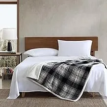 Eddie Bauer - Throw Blanket, Reversible Sherpa Fleece Bedding, Home Decor for All Seasons (Vail Plaid, Throw)