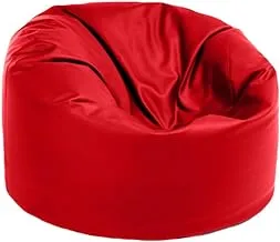 Wavy Comfy Leather Bean Bag, Big, Red