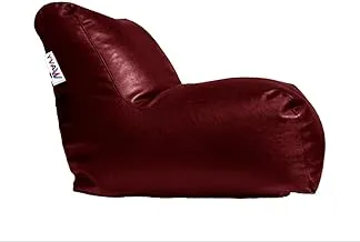 Wavy Joy Chair Leather Bean Bag, Maroon
