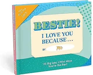 Knock Knock Bestie, I Love You Because Book Fill in the Love Fill-in-the-Blank Book & Gift Journal (25 Prompts), 5 x 5.75-Inches