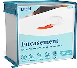 LUCID Encasement Mattress Protector - Completely Surrounds Mattress for Waterproof Protection