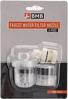فوهة فلتر مياه صنبور BMB Tools مكون من قطعتين | فلتر مياه لحوض الحمام - يزيل فلوريد الكلور والمعادن الثقيلة | للمنزل والمطبخ والحمام