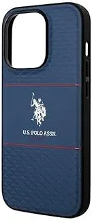 U.S.Polo Assn. PU HS Pattern DH Stripe Hard Case for iPhone 14 Pro (6.1