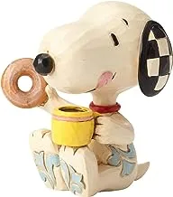 Enesco 6001297 Jim Shore Peanuts Snoopy Donuts and Coffee Miniature تمثال ، 3 بوصة ، متعدد الألوان