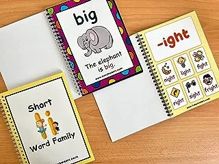 Learn to Read English Bundle for Kindergarten Kids. Set of 3 books Short Vowels, Long Vowels, Sight Words